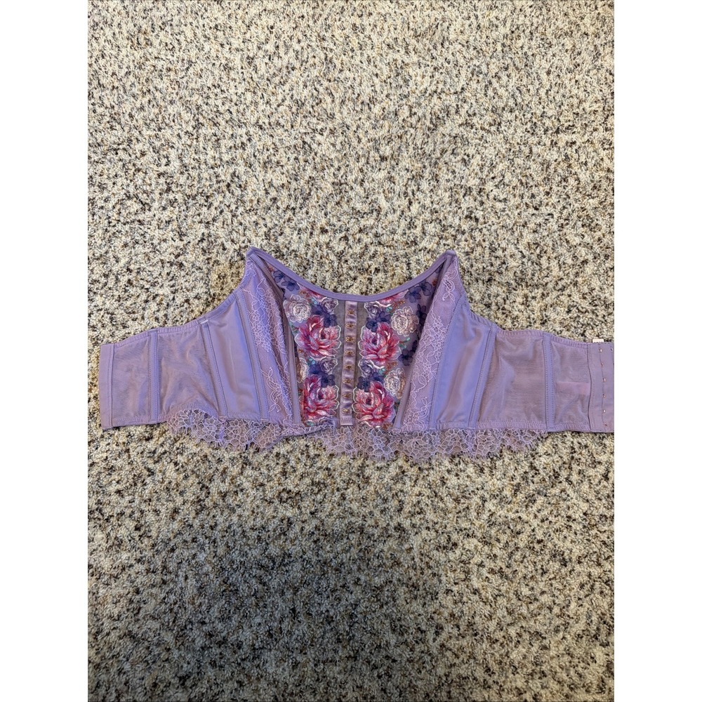 Victoria's Secret DREAM ANGELS Unlined Bustier Corset Top Bra floral Lilac S-DD